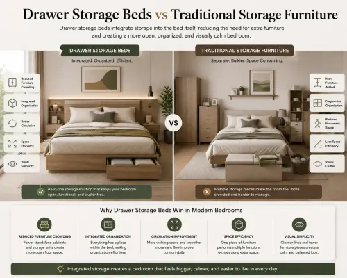 drawer storage beds vs traditional storage furniture