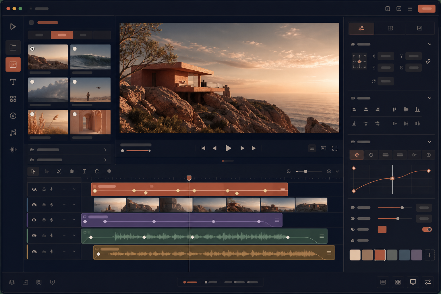 VideoFlow multi-track React video editor interface