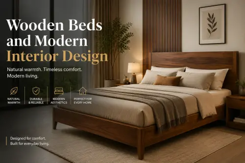 wooden beds modern interior design