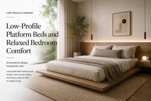 low profile platform beds and relaxed bedroom comfort