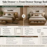 side drawer vs front drawer storage beds