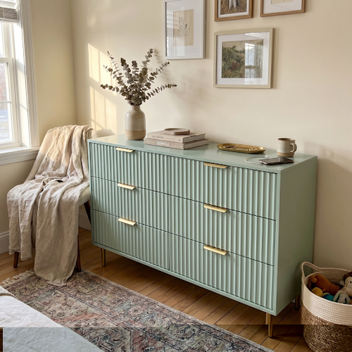 Our Flutrina chest of drawers bedroom upgrade fit the new-build child's room.png