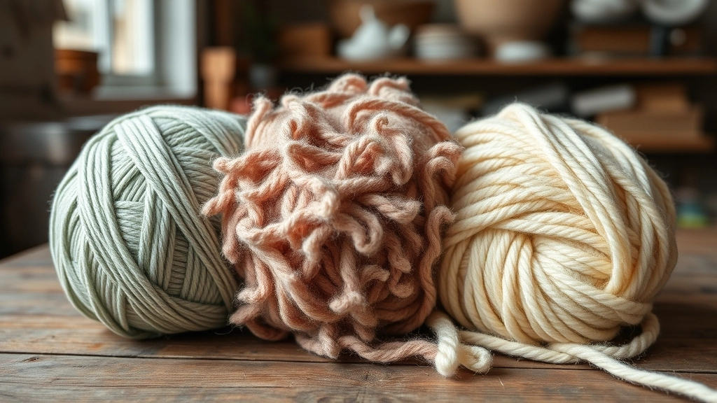 Skeins of organic cotton and wool blend yarn ideal for durable crochet dog patterns.
