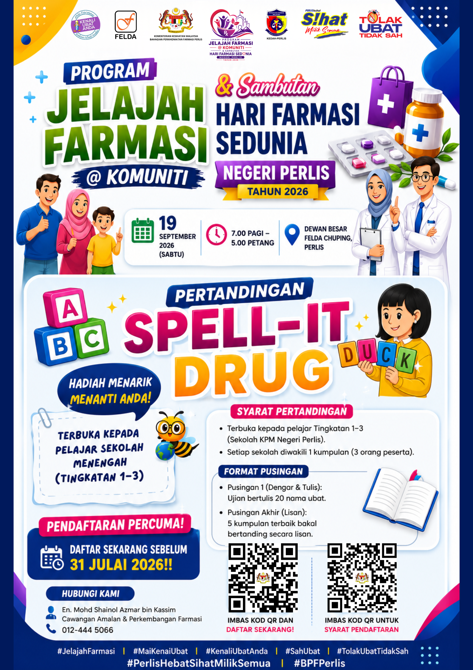 Poster Pertandingan Spell It Drug