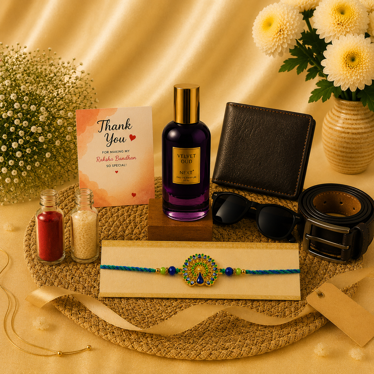 Premium Peacock Designer Rakhi Gift Hamper for Brother