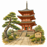 2. 名所（めいしょ）— tempat terkenal