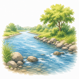 15. かわ（川）— sungai