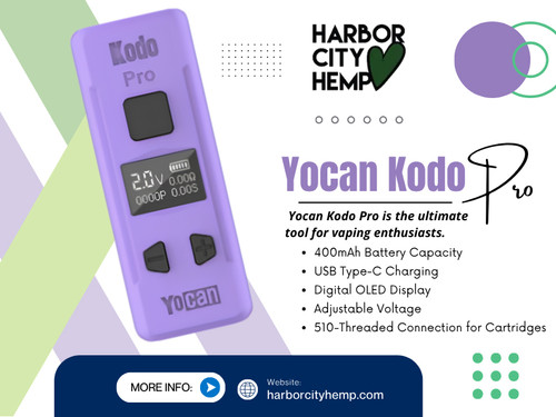 Among the many options available, the Yocan Kodo Pro has emerged as a compact yet powerful solution for users who value performance and convenience. Available at Harbor City Hemp, this device is designed to meet the needs of both beginners and experienced users.

Click here for more information: https://harborcityhemp.com/product/yocan-kodo-pro/

Harbor City Hemp

Address: 186 Specialty Pt, Sanford, FL 32771, USA
Phone: +1-619-639-4386

Read Our Blogs:
https://tinyurl.com/29fgcezf
https://v.gd/VGnIxV
https://is.gd/VyWX7J

More Links:
https://is.gd/aODVIW
https://tinyurl.com/26j9dqh9
https://v.gd/CNgJEQ