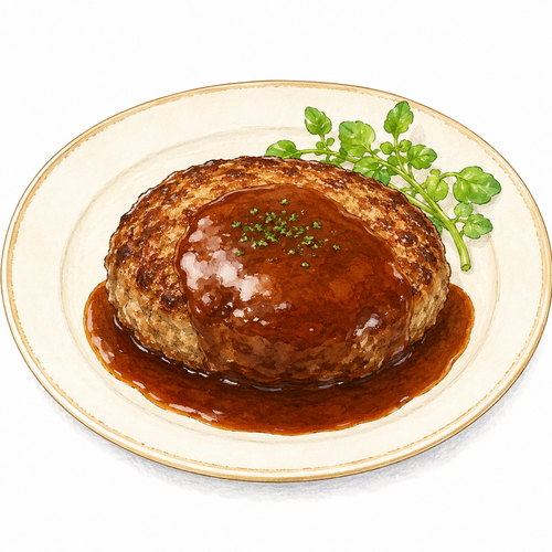 20. ハンバーグ — hamburger steak.png