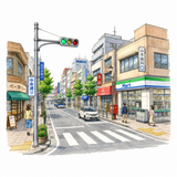 1. 町の中（まちのなか）— di kota