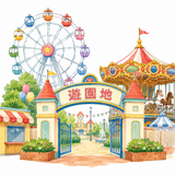 8. 遊園地（ゆうえんち）— taman bermain