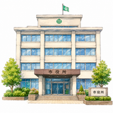 18. 市役所（しやくしょ）— kantor balai kota