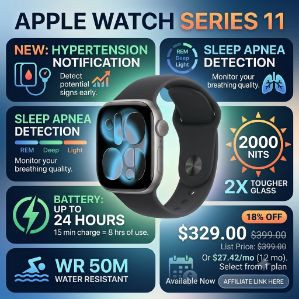 Apple Watch Series 11 (GPS, 42mm) on sale at an attractive price!