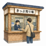 2. きっぷ売り場（きっぷうりば）— loket penjualan karcis