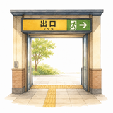 6. 出口（でぐち）— pintu keluar
