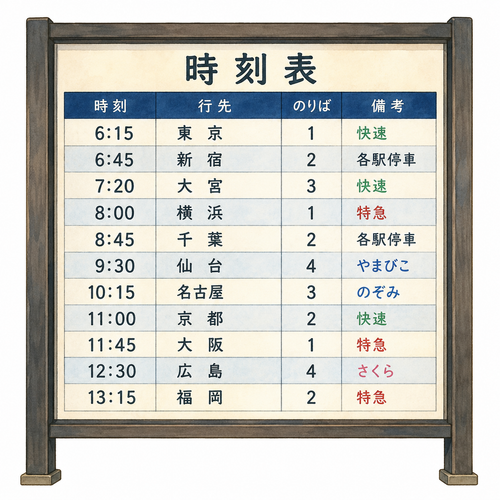 24. 時刻表（じこくひょう）— jadwal keberangkatan keretabus.png