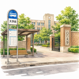 64. 大学前（だいがくまえ）— halte fiksi depan universitas
