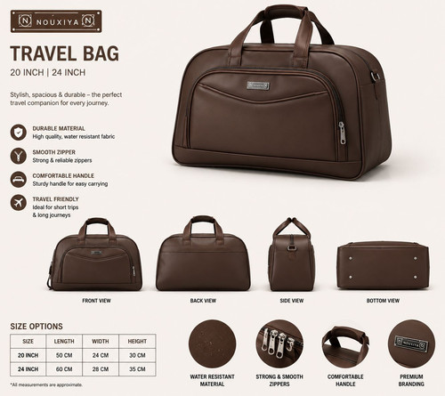 NOUXIYA Premium Travel Duffel Bag 20 Inchi