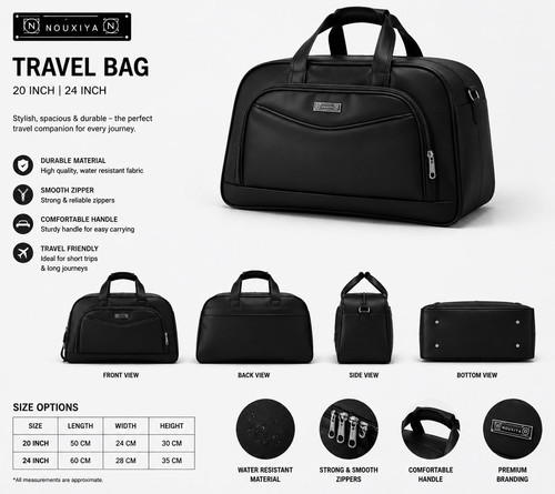 NOUXIYA Premium Travel Duffel Bag 20 Inchi