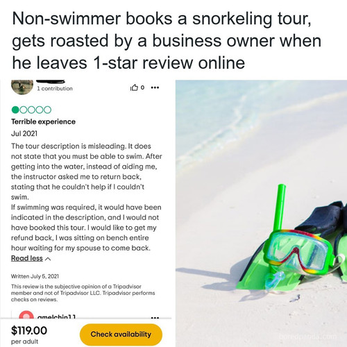 refund karen roasted by owner snorkeling.jpg
