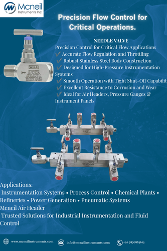 Needle Valve Manufacturer in India | High Pressure SS Needle Valves – Mcneil Air Header.png