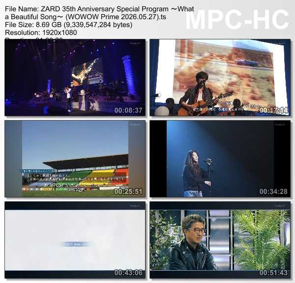 [TV-Variety] ZARD 35th Anniversary Special Program ～What a Beautiful Song～ (ＷＯＷＯＷプライム 2026.05.27)