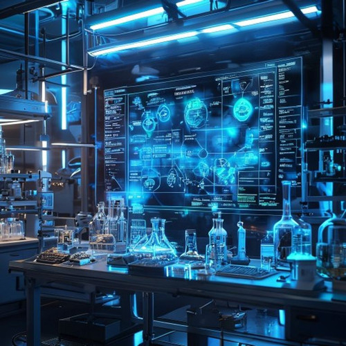 a highly detailed photorealistic representation of a futuristic laboratory with a large screen disp.jpg