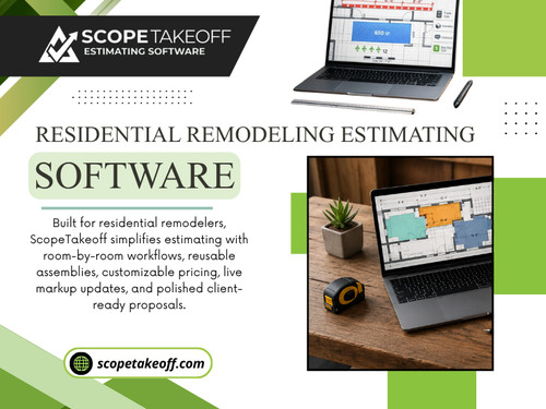 Every house is different. Even two homes with similar layouts may require different materials, labor hours, or installation methods. When preparing estimates with Residential remodeling estimating software, contractors can organize each area of the home more efficiently.

For more info visit here: https://scopetakeoff.com/remodeling-estimating-software/

Read our blogs:
https://scopetakeoff.wordpress.com
https://penzu.com/public/147fc890e763fc54
https://scopetakeoff.weebly.com/

More Links:
https://heylink.me/scopetakeoff/
https://audiomack.com/scopetakeoff
https://zumvu.com/scopetakeoff/
