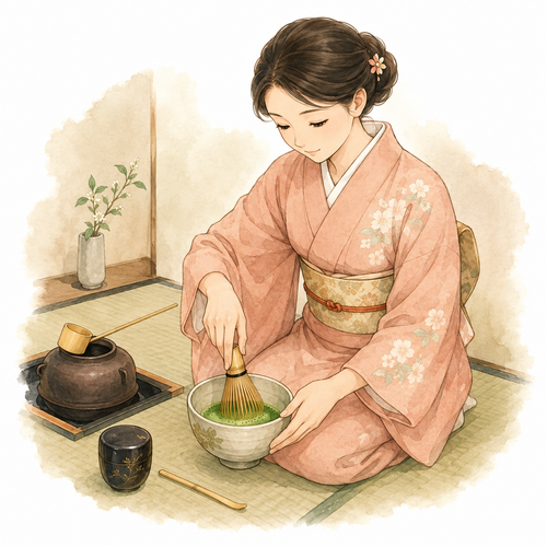 29. お茶をたてます（おちゃをたてます）— membuat teh dalam upacara teh.png