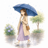 8. 差します（さします）[傘を〜] — memakai payung, berpayung