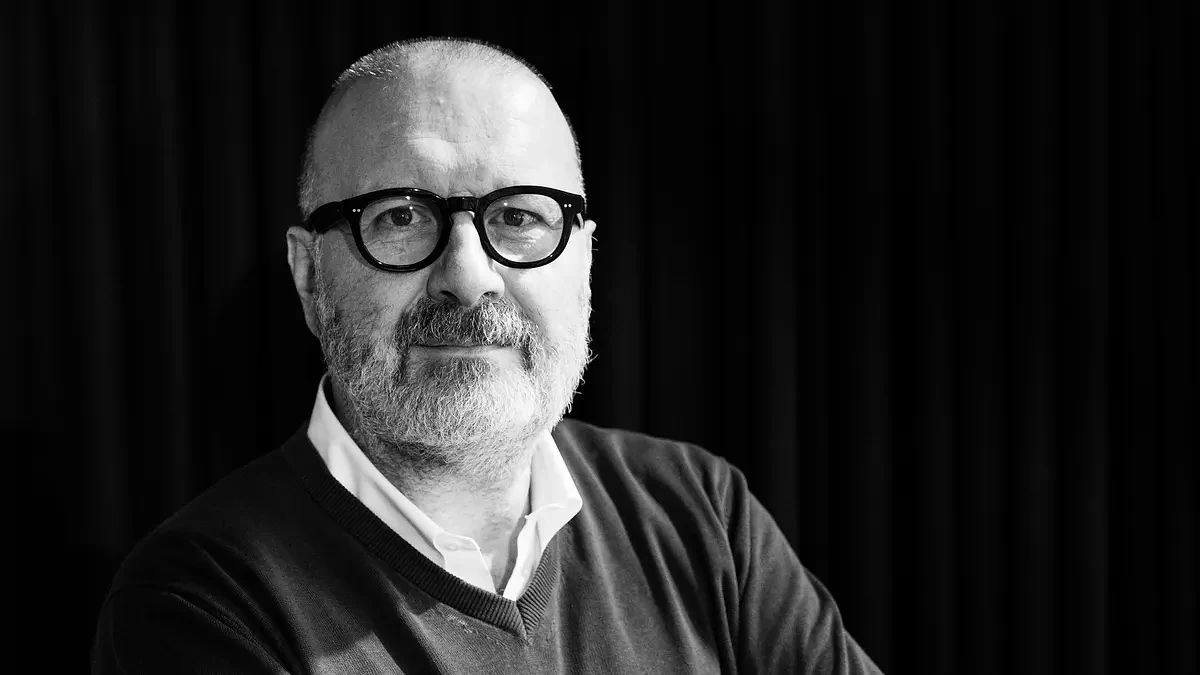 Black and white portrait of Leica's Andrea Pacella