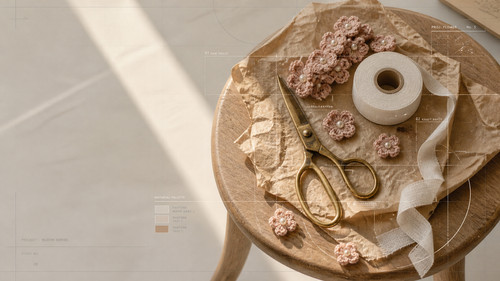 handmade crafting tools kraft paper flat lay.jpg