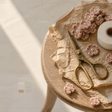 handmade crafting tools kraft paper flat lay