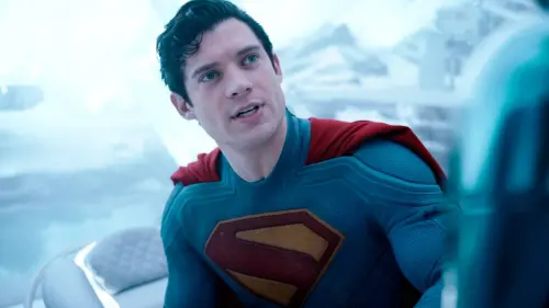 david corenswet s superman talking to a robot in the fortress of solitude in superman.webp