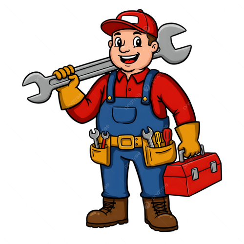 pngtree cartoon plumber with wrench and toolbox illustration png image 20753407.png