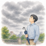 7. 曇ります（くもります）— mendung