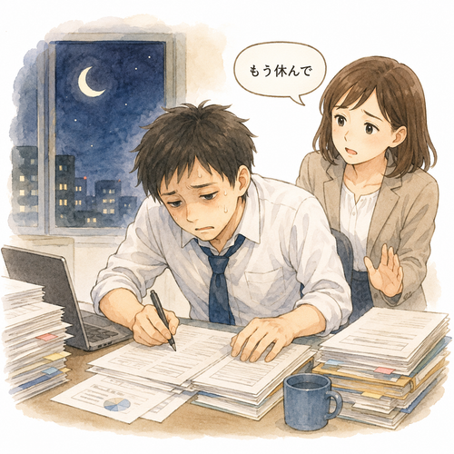 15. 無理をします（むりをします）— memaksakan diri.png