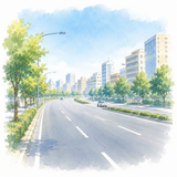 12. すきます［道が～］— jalan sepi, lengang