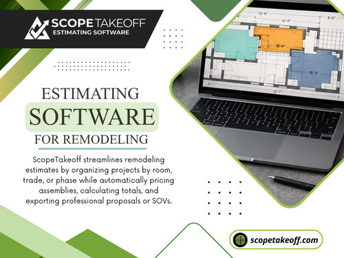 Using Estimating software for remodeling makes these revisions easier because project costs remain organized instead of requiring contractors to rebuild estimates from scratch. This keeps both the contractor and homeowner informed throughout the renovation.

For more info visit here: https://scopetakeoff.com/remodeling-estimating-software/

Read our blogs:
https://scopetakeoff.wordpress.com
https://scopetakeoff.weebly.com
https://scopetakeoff.yooco.org/concrete_bidding_software

More Links:
https://litelink.at/scopetakeoff
https://independent.academia.edu/scopetakeoff
https://whoosmind.com/scopetakeoff