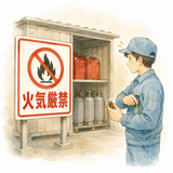 9. 火気厳禁（かきげんきん）— mudah terbakar, dilarang keras menggunakan api