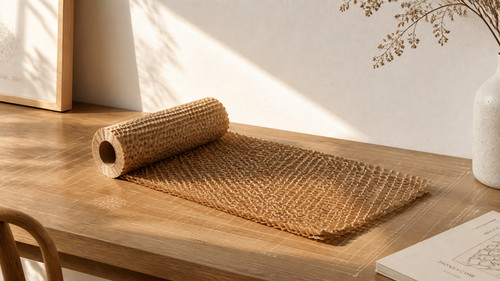 minimalist scandinavian studio honeycomb paper desk.jpg