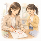 4. 付けます（つけます）［丸を～］— memberi tanda lingkaran