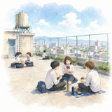 14. 屋上（おくじょう）— rooftop, atap gedung