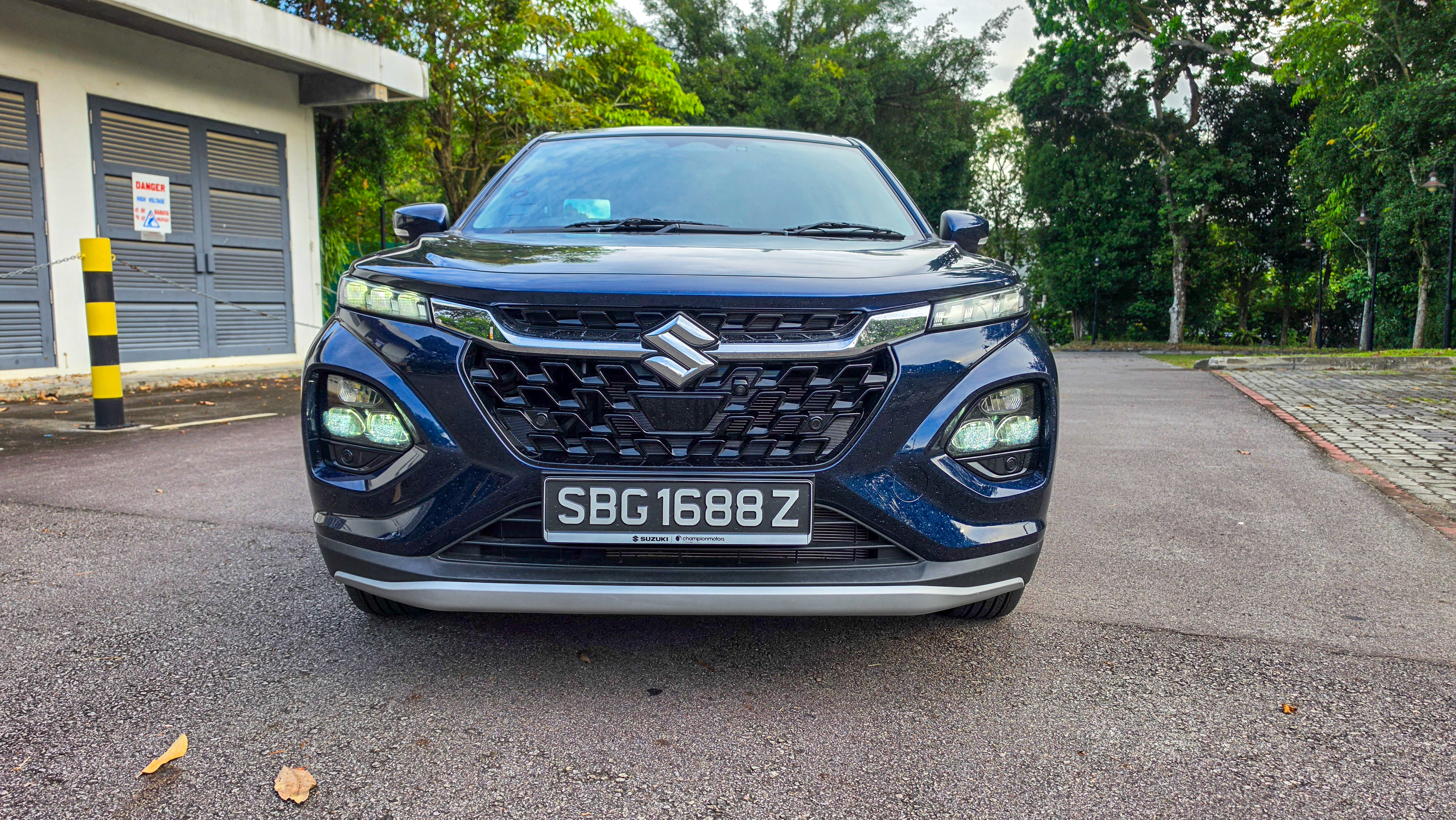 Suzuki Fronx on the road, front view