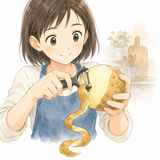8. むく — mengupas