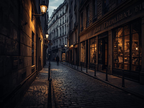 erstelle eine beleuchtete Gasse in Paris (5)