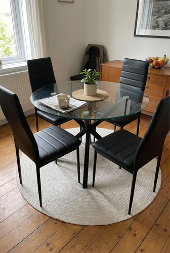 Skyra glass dining table and chairs from DHS for tight corners.png
