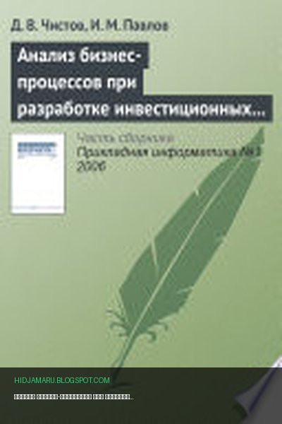 Обложка книги «Анализ бизнес-процессов при разработке инвестиционных проектов» - И. Павлов, Дмитрий Чистов