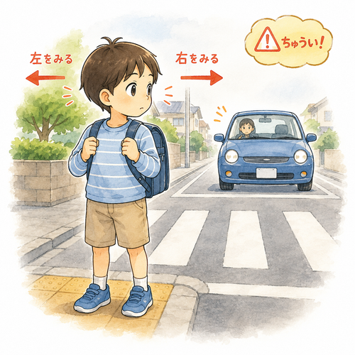 9. 注意します（ちゅういします）［車に～］— berhati hati terhadap mobil.png