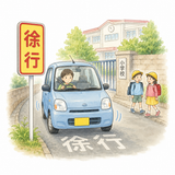 25. 徐行（じょこう）— berjalan atau berkendara perlahan lahan